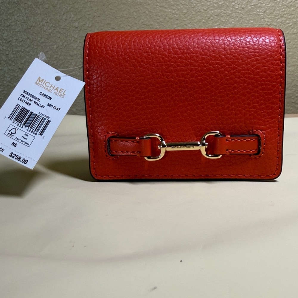 Michael Kors Orange Compact Wallet - Picture 2 of 6